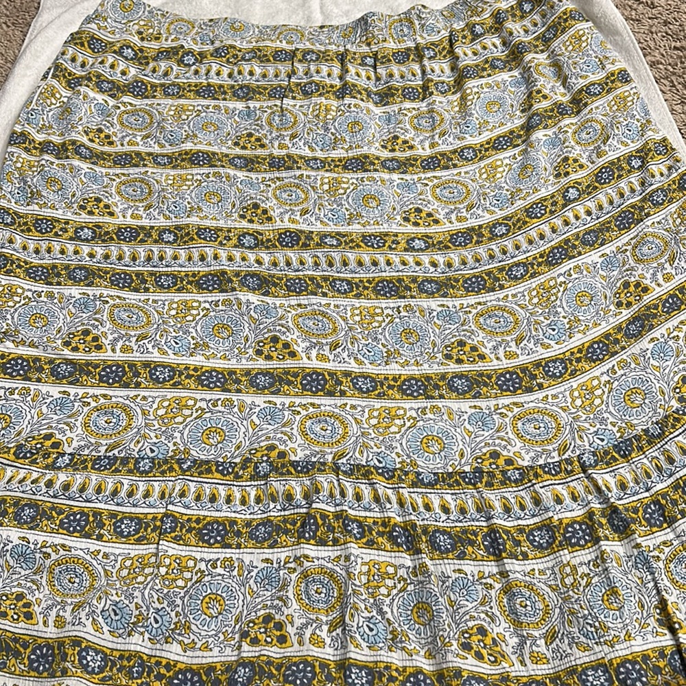 Lane Bryant Women’s Blue Yellow Floral Midi Skirt sz 22/24 plus size